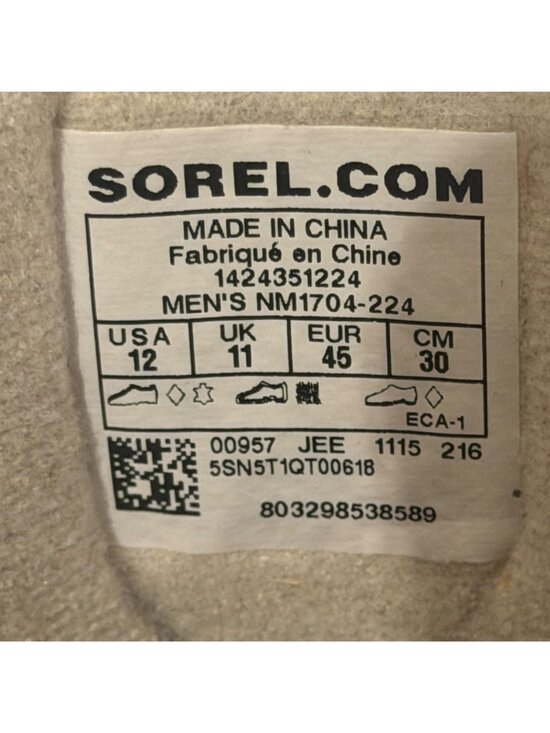 Sorel Mens Waterproof Leather Duck Boots Durable Winter Traction Sole - Size 12 main image 9